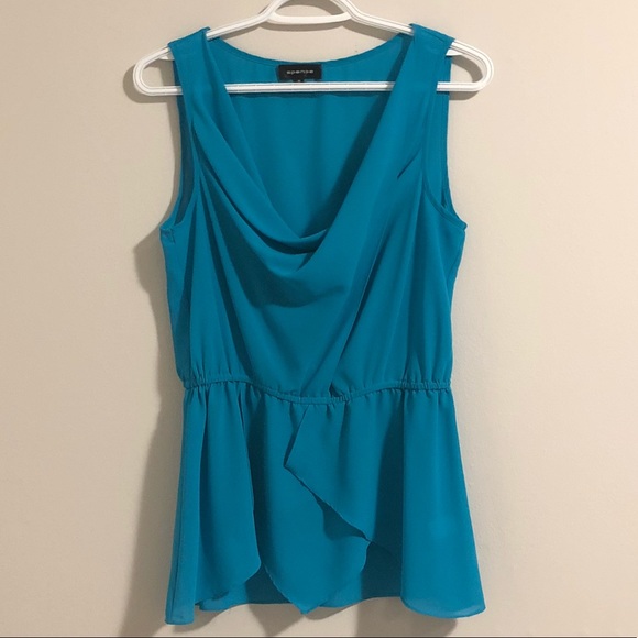 Spense teal sleeveless gathered peplum blouse - Picture 2 of 7